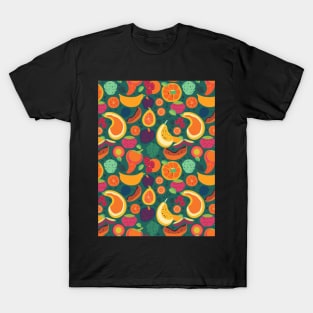 Colorful Fruit Motif in Seamless Pattern V4 T-Shirt